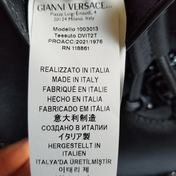 Versace La Medusa Leather Drawstring Shoulder Bag Black - Picture 14 of 14